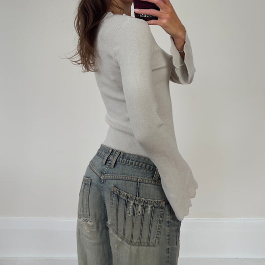 flared sleeve knit sweater
