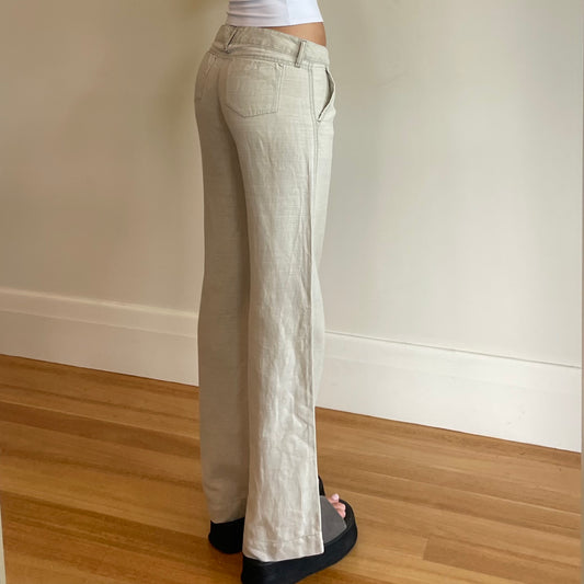 beige linen pants