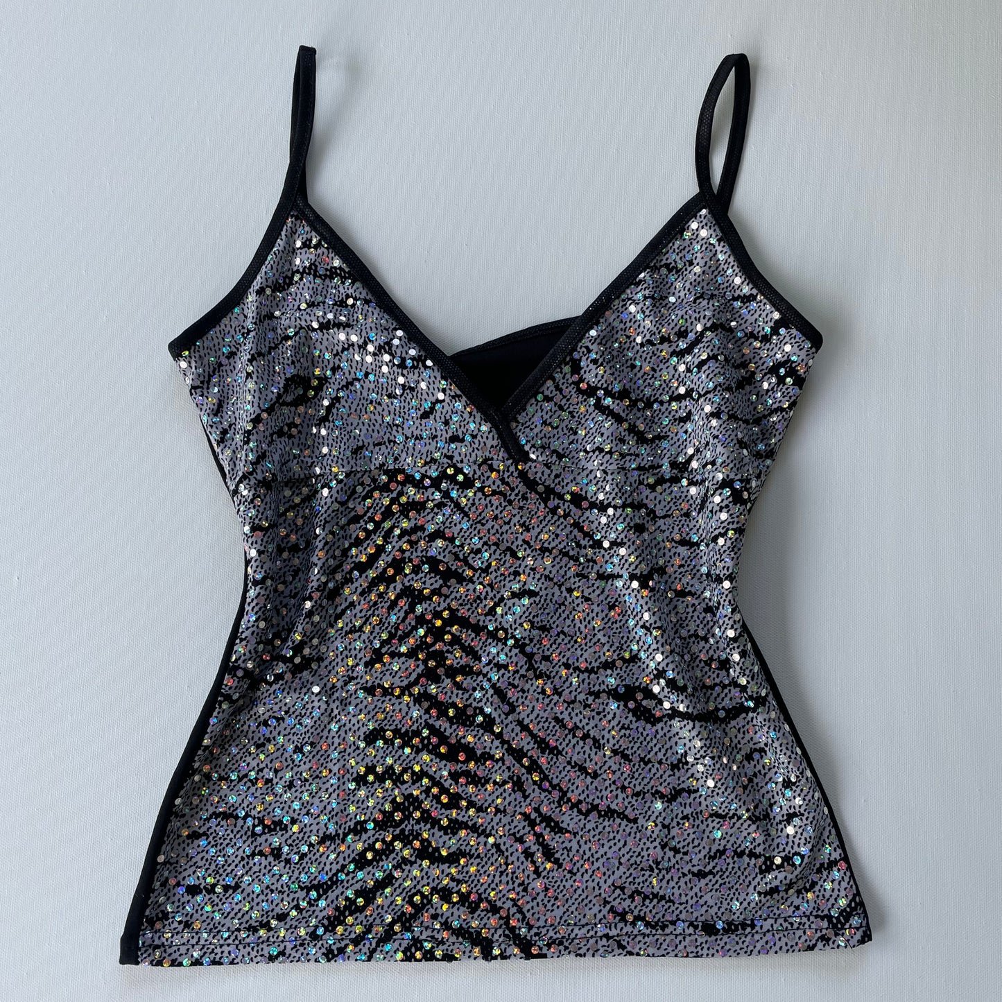 2000s sequin silver cami