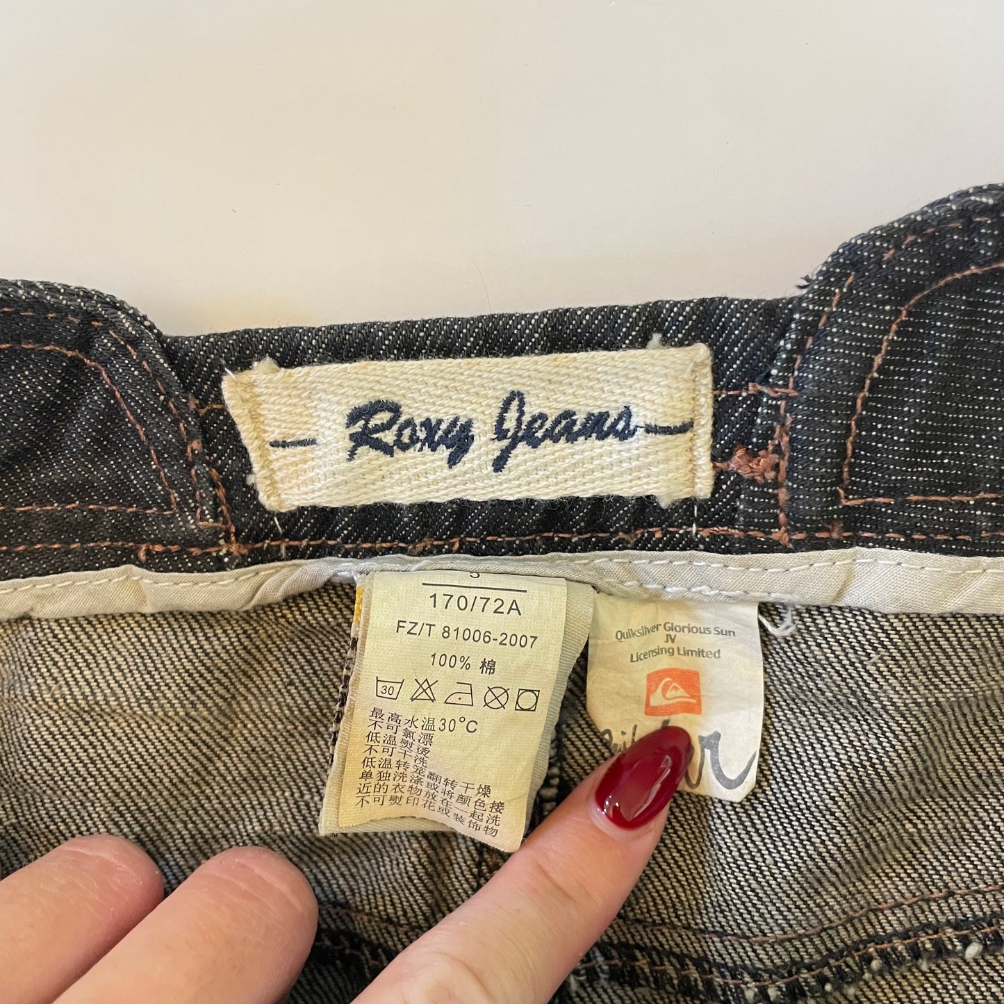 vintage Roxy denim mini skirt