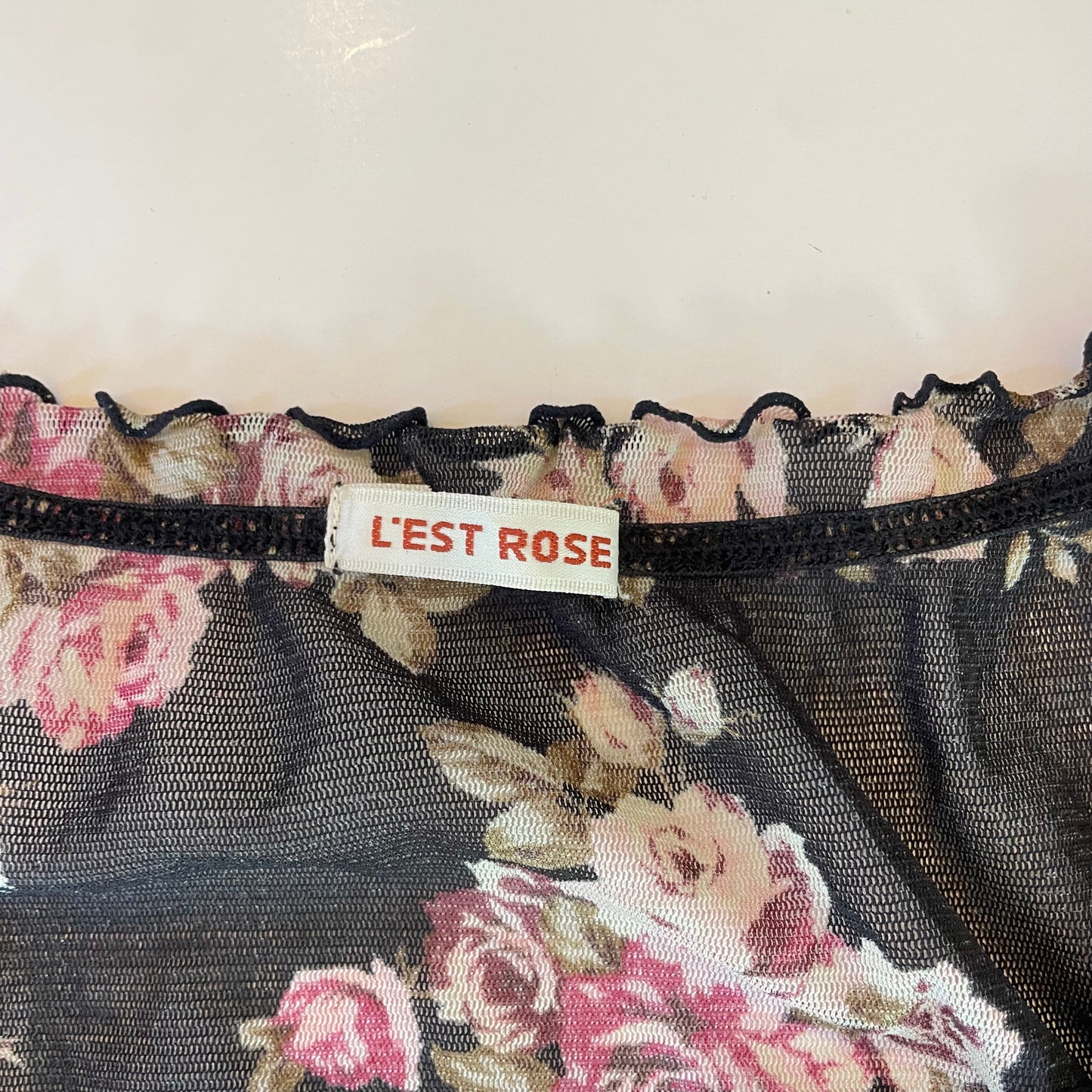 floral lace lace up top
