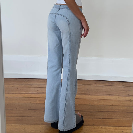 light denim flared jeans