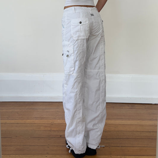 white baggy cargo pants