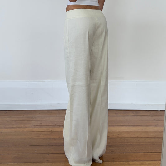 cream wide leg pants