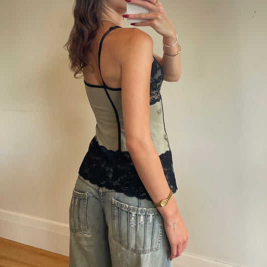 vintage lace graphic cami