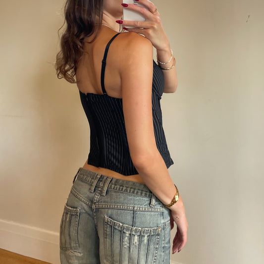 pinstripe corset