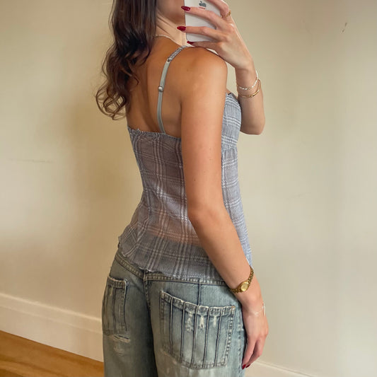 plaid bustier cami