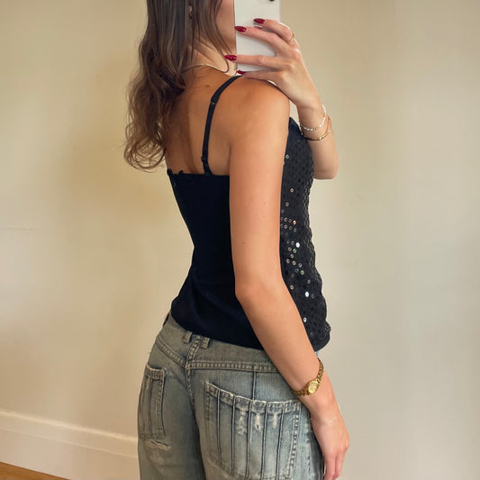 black sequin cami