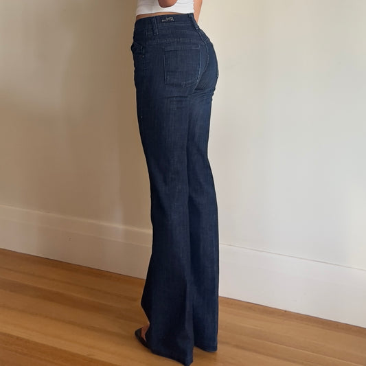 dark denim flare jeans