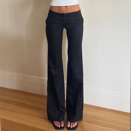90s black pinstripe trousers