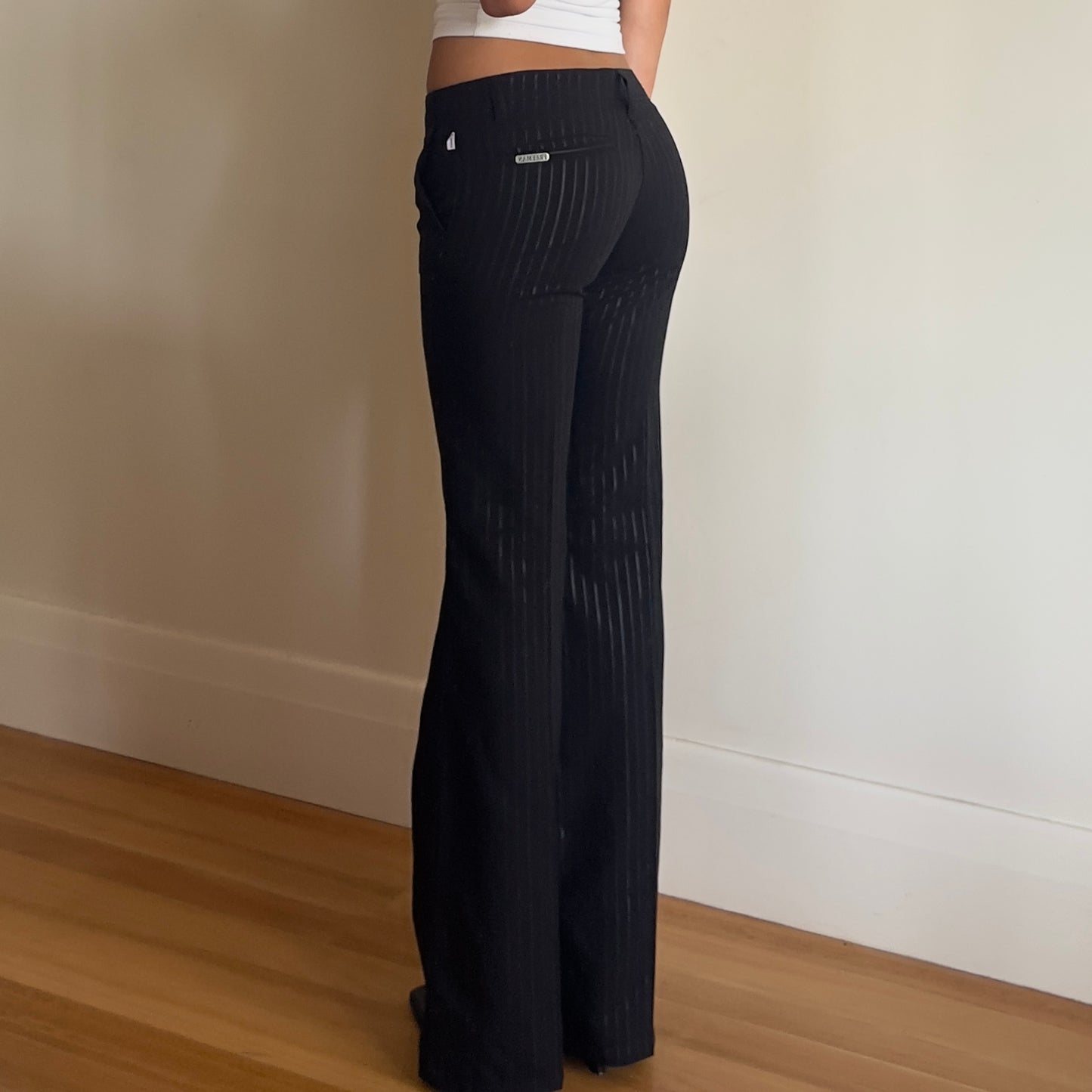 90s black pinstripe trousers
