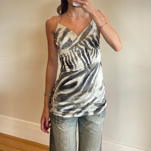 vintage printed tunic top