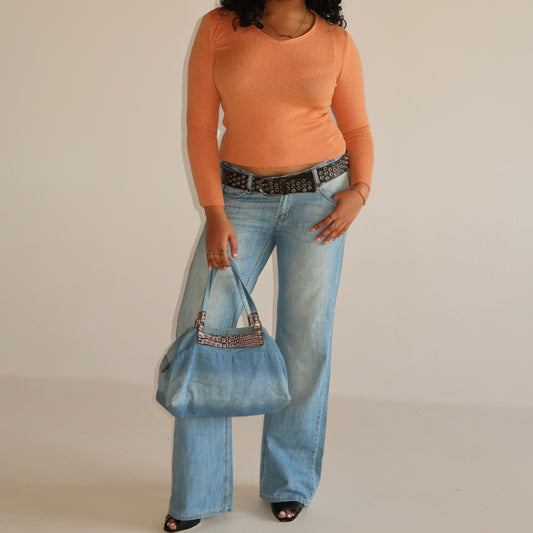 wide leg denim jeans