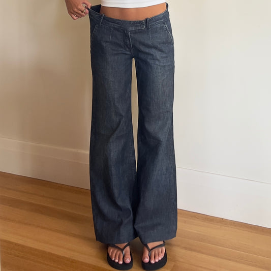dark wash wide leg jeans