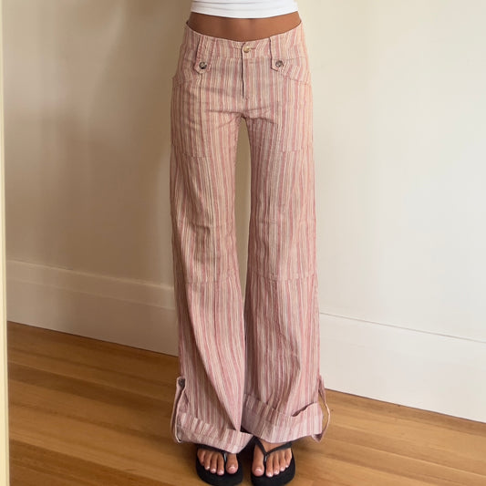 2000s stripe linen pants