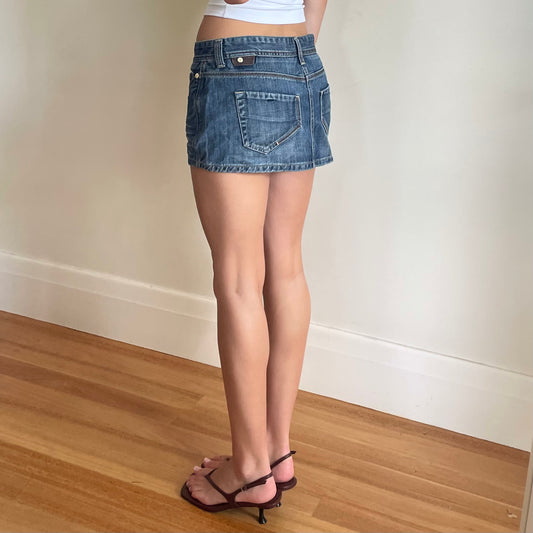 denim mini skirt