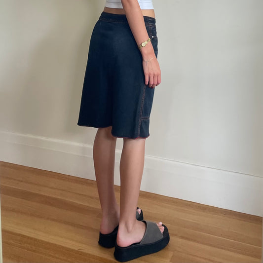 denim midi skirt