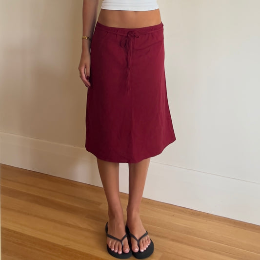 90s maroon midi skirt