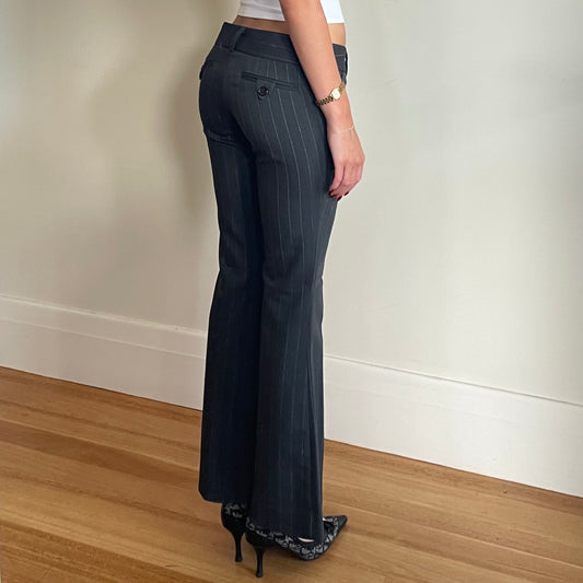 low rise flared trousers