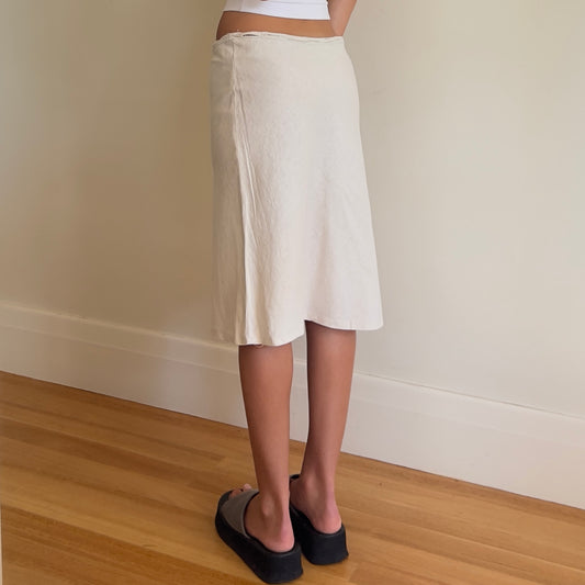 vintage linen midi skirt