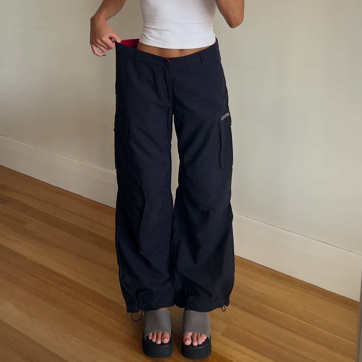 black baggy cargo pants