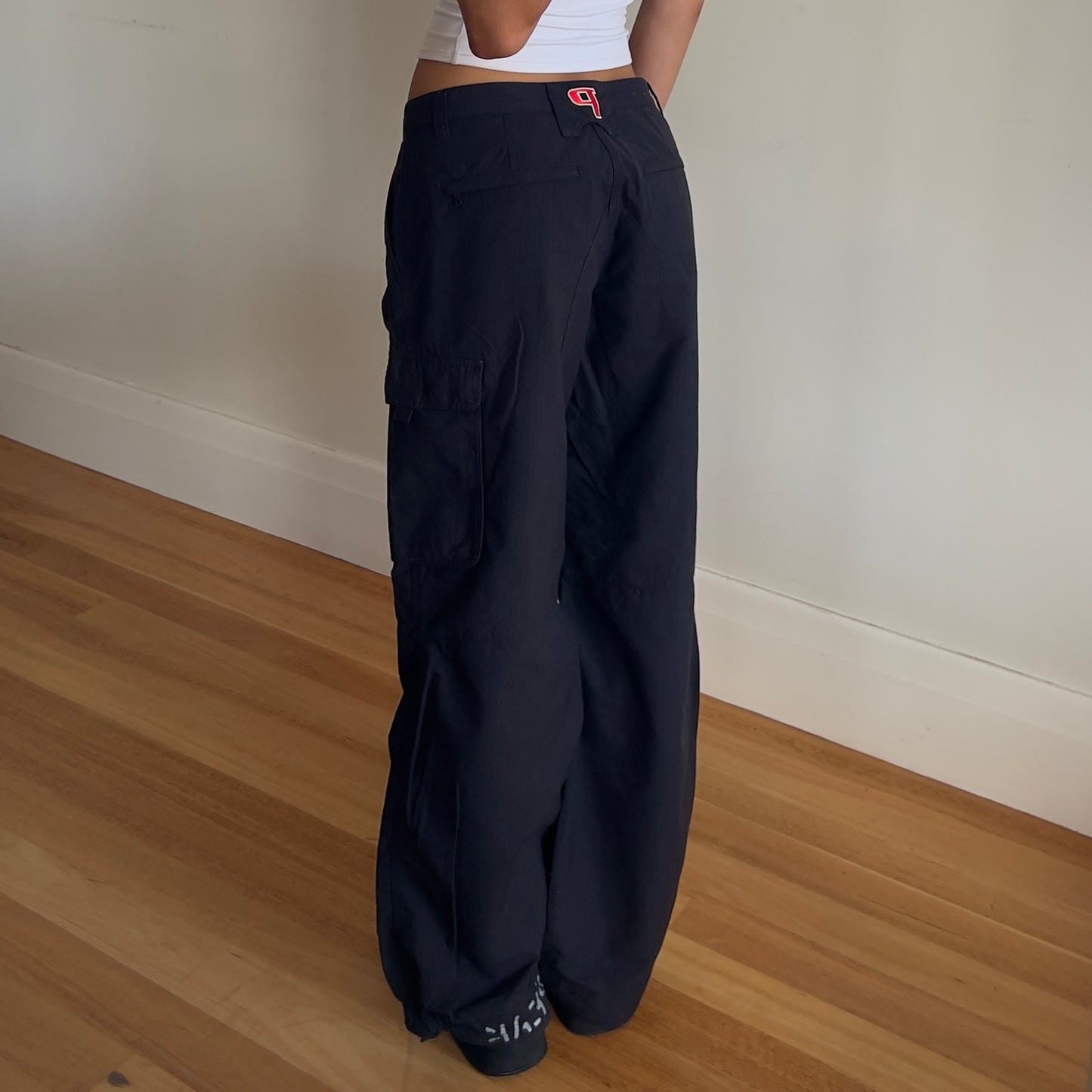 black baggy cargo pants