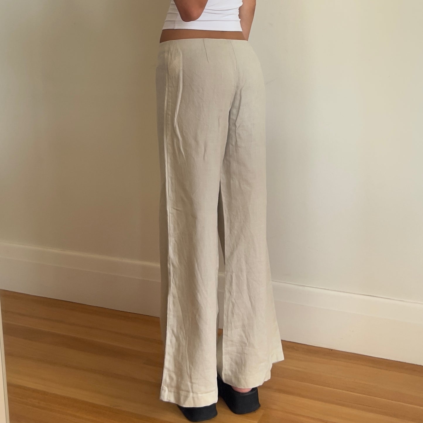 vintage beige linen pants