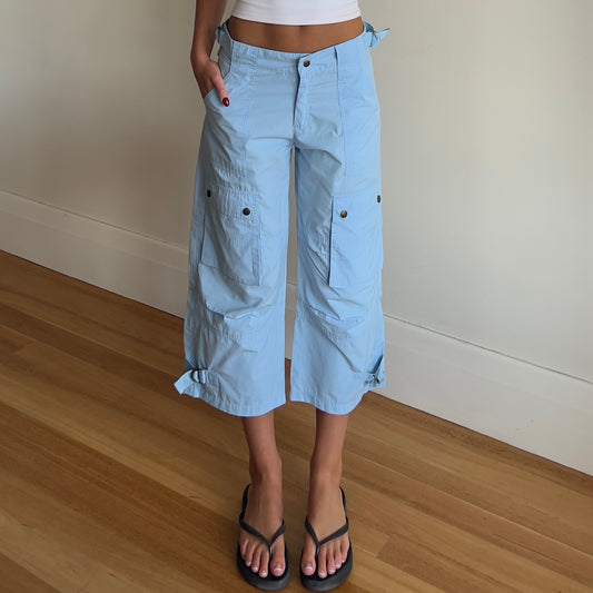 blue 3/4 cargo capris