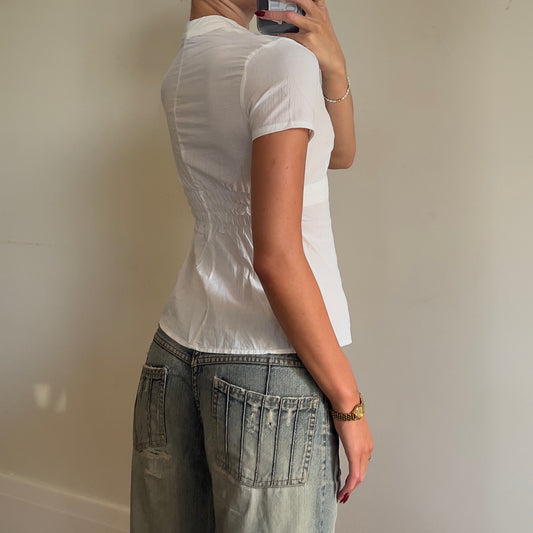 90s white fitted shirt