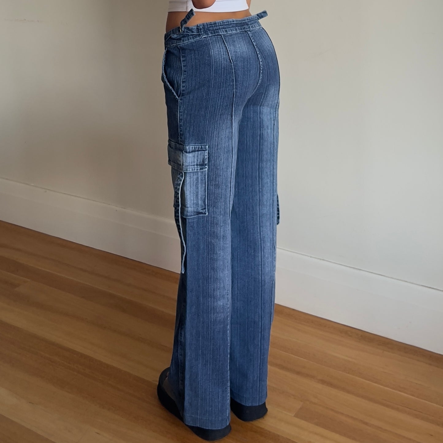 denim cargo style jeans