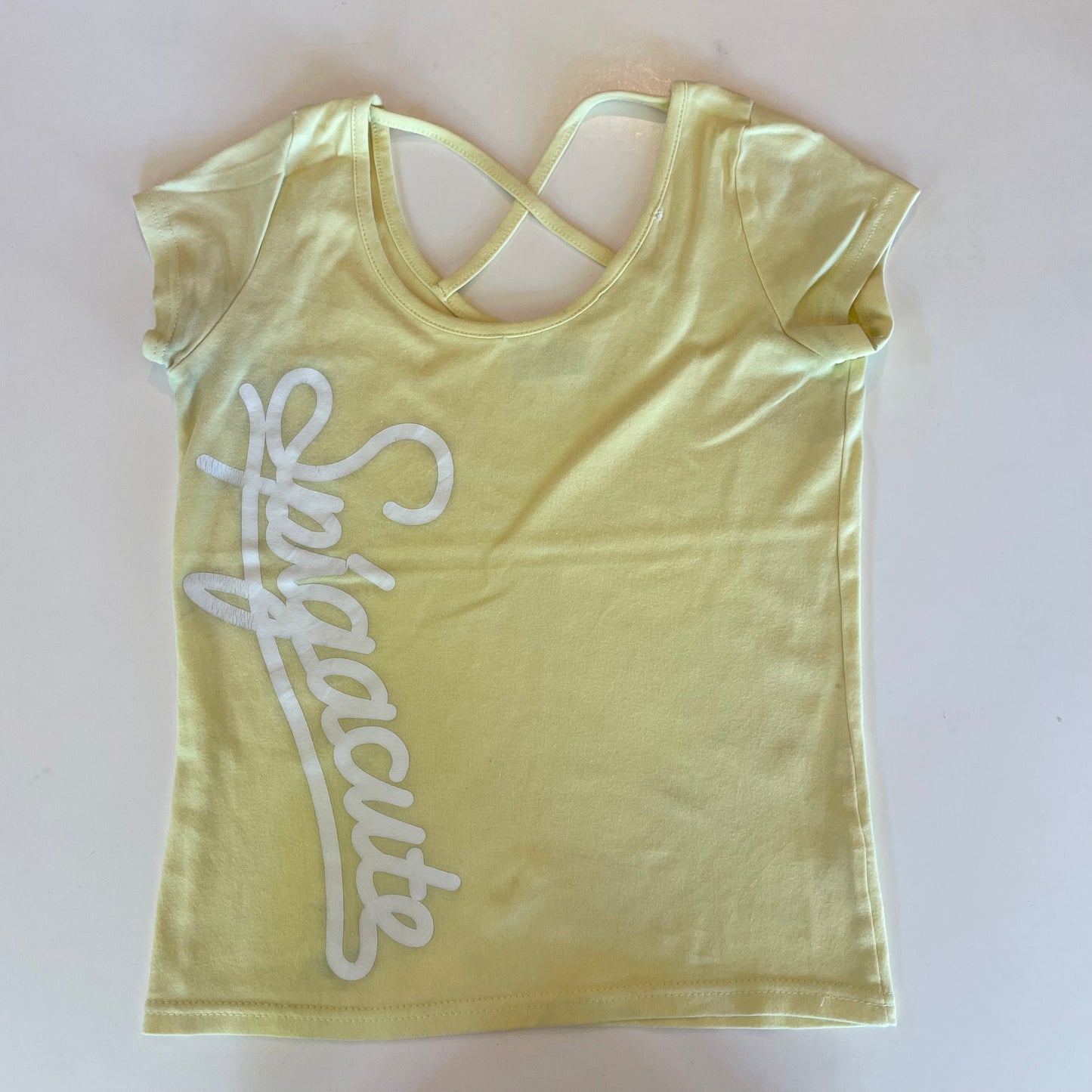 yellow cross back baby tee