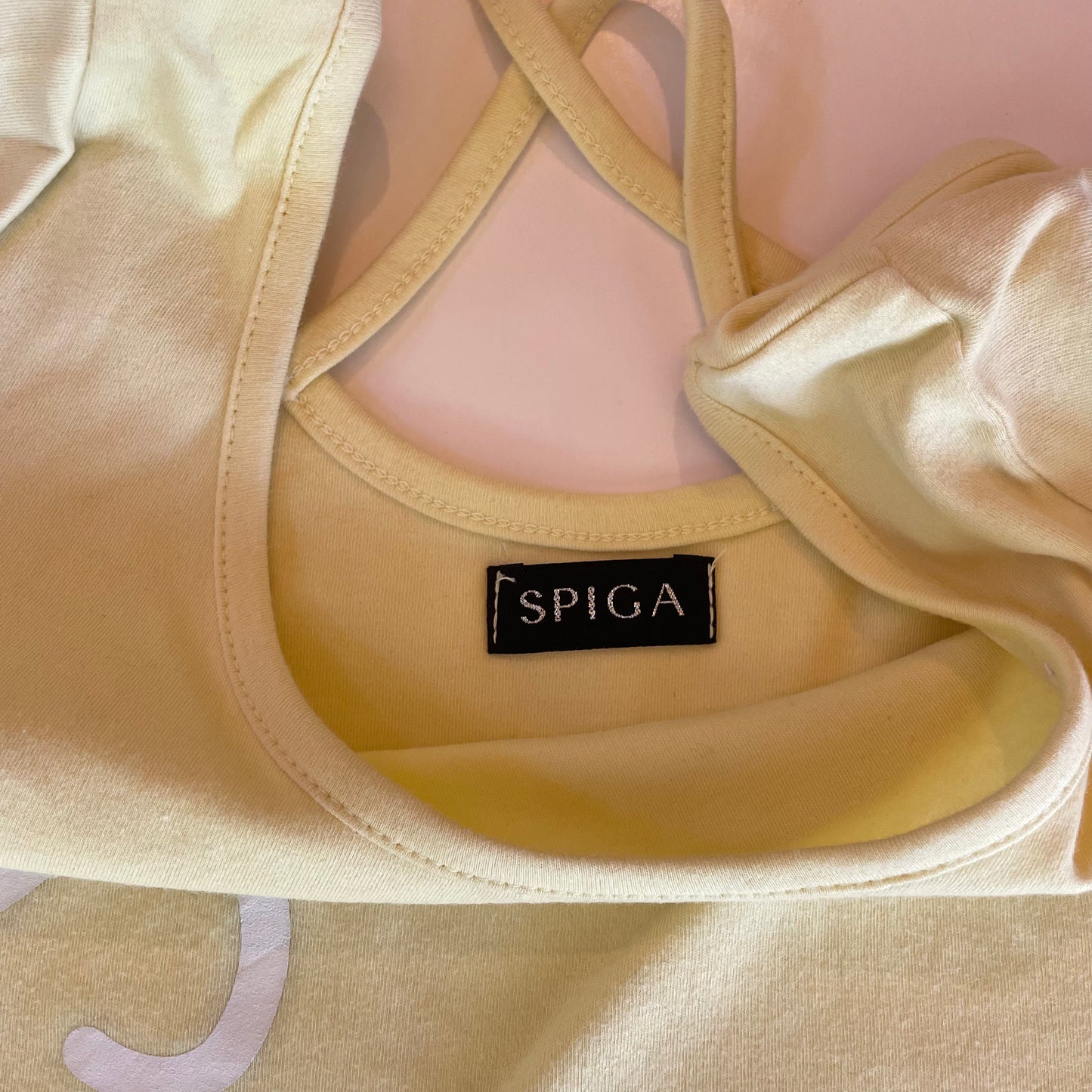 yellow cross back baby tee