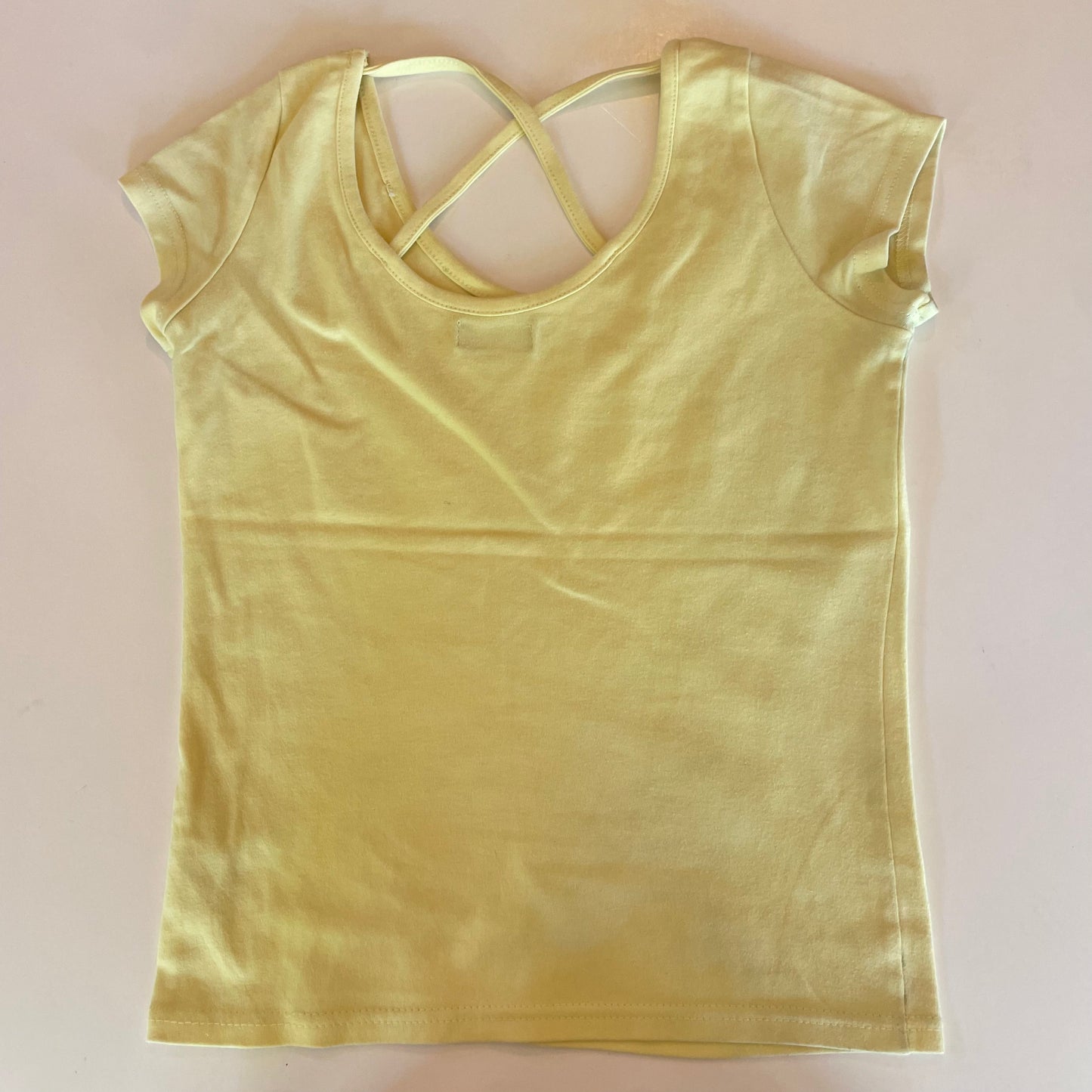 yellow cross back baby tee