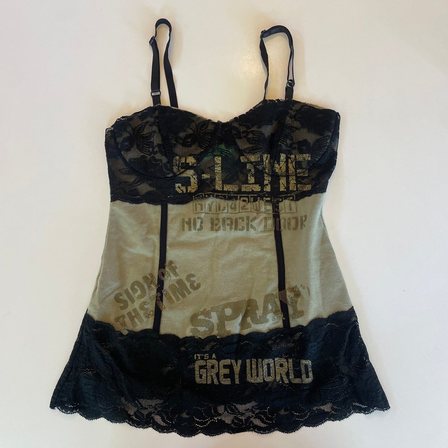 vintage lace graphic cami