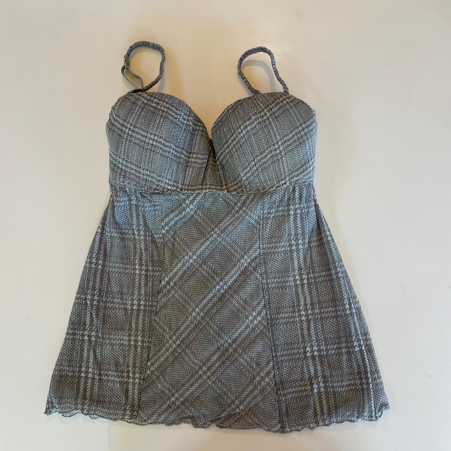 plaid bustier cami