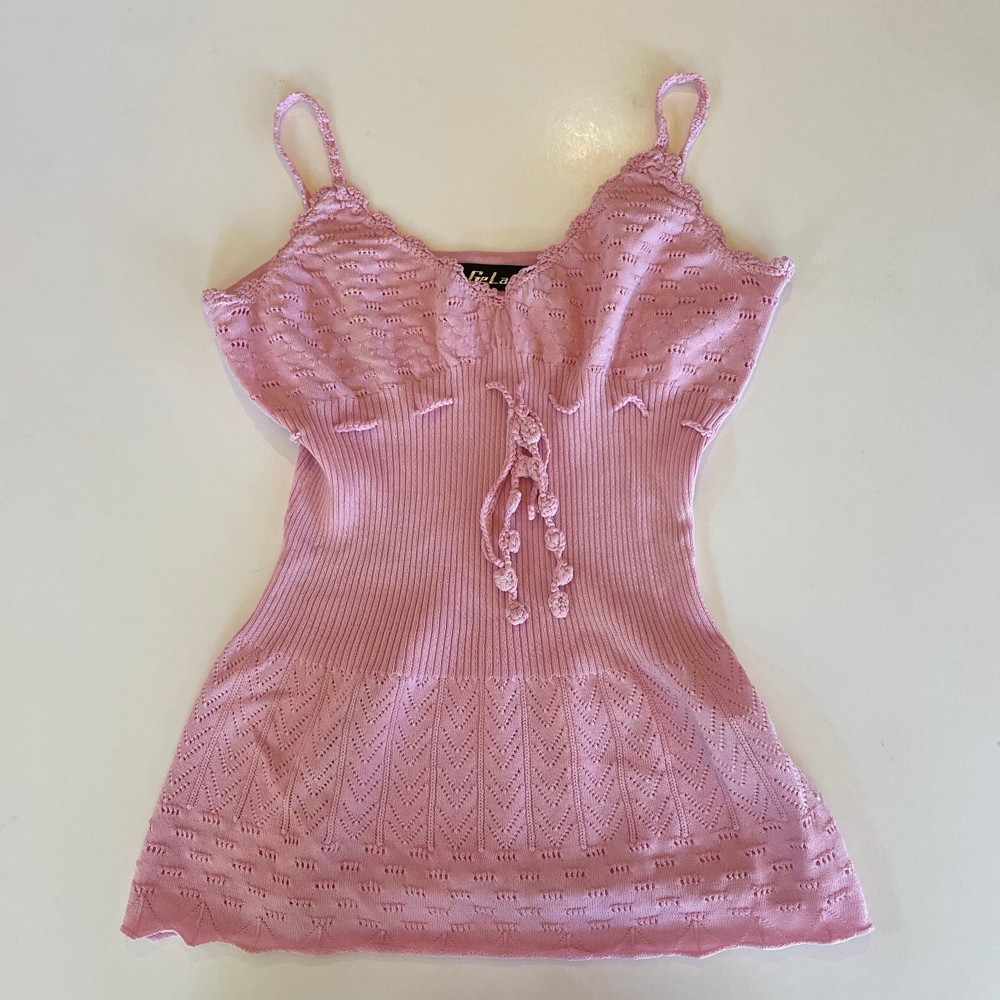 pink knit cami