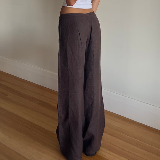 brown linen pants