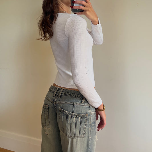 90s soft white sweater