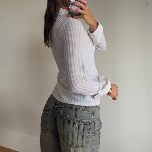 white button-up shirt