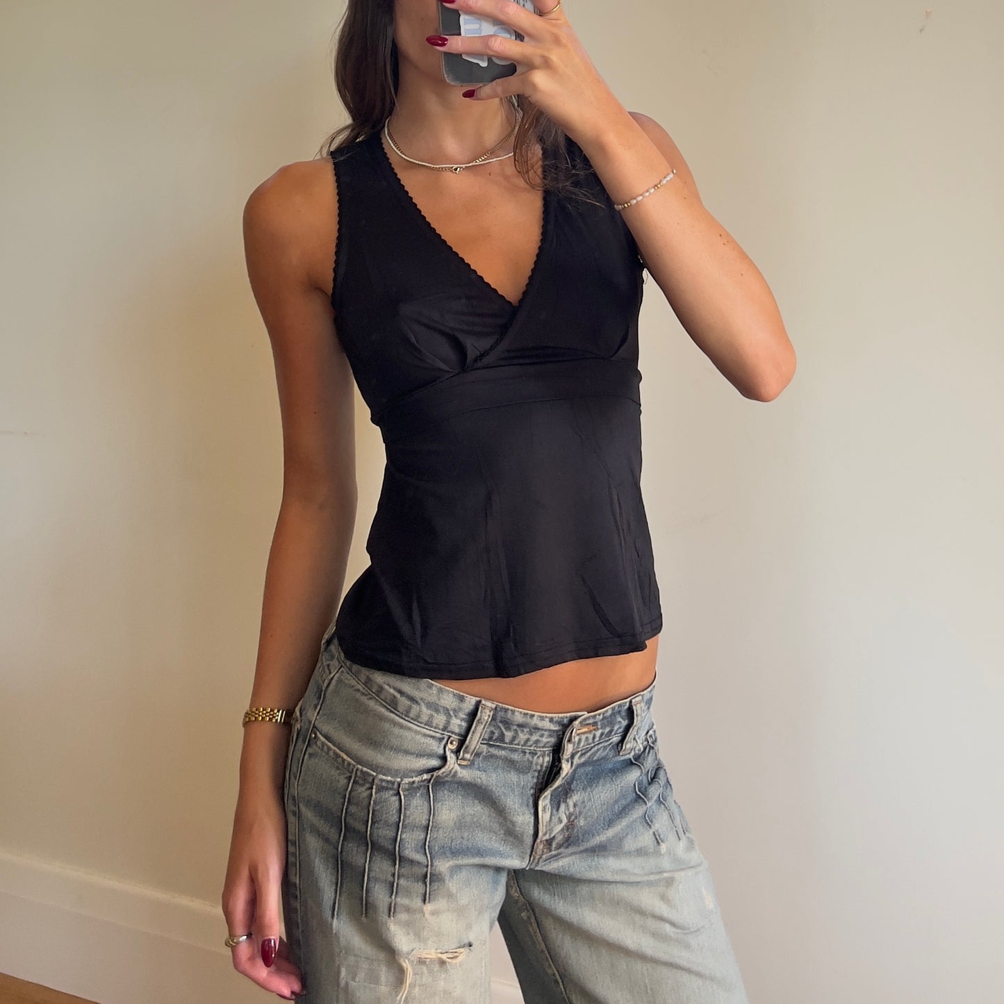 black tie-up top
