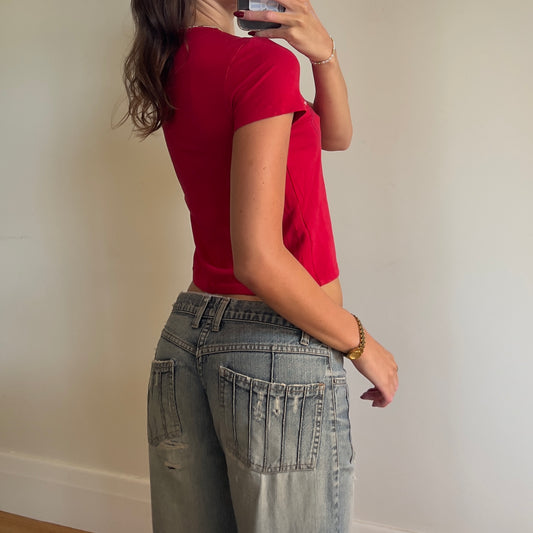 red Calvin Klein bay tee