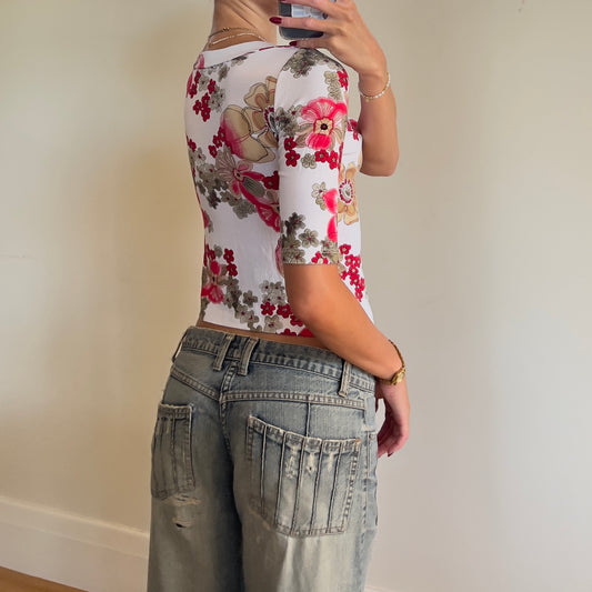 3/4 sleeve floral top