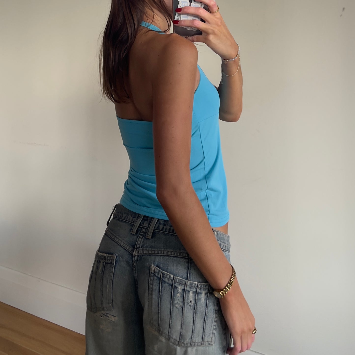 y2k blue halter