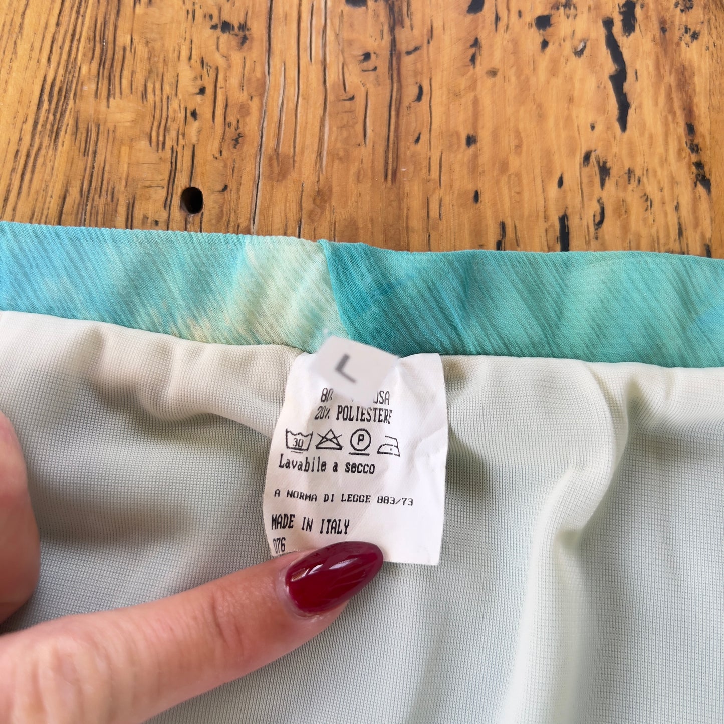 vintage aqua midi skirt