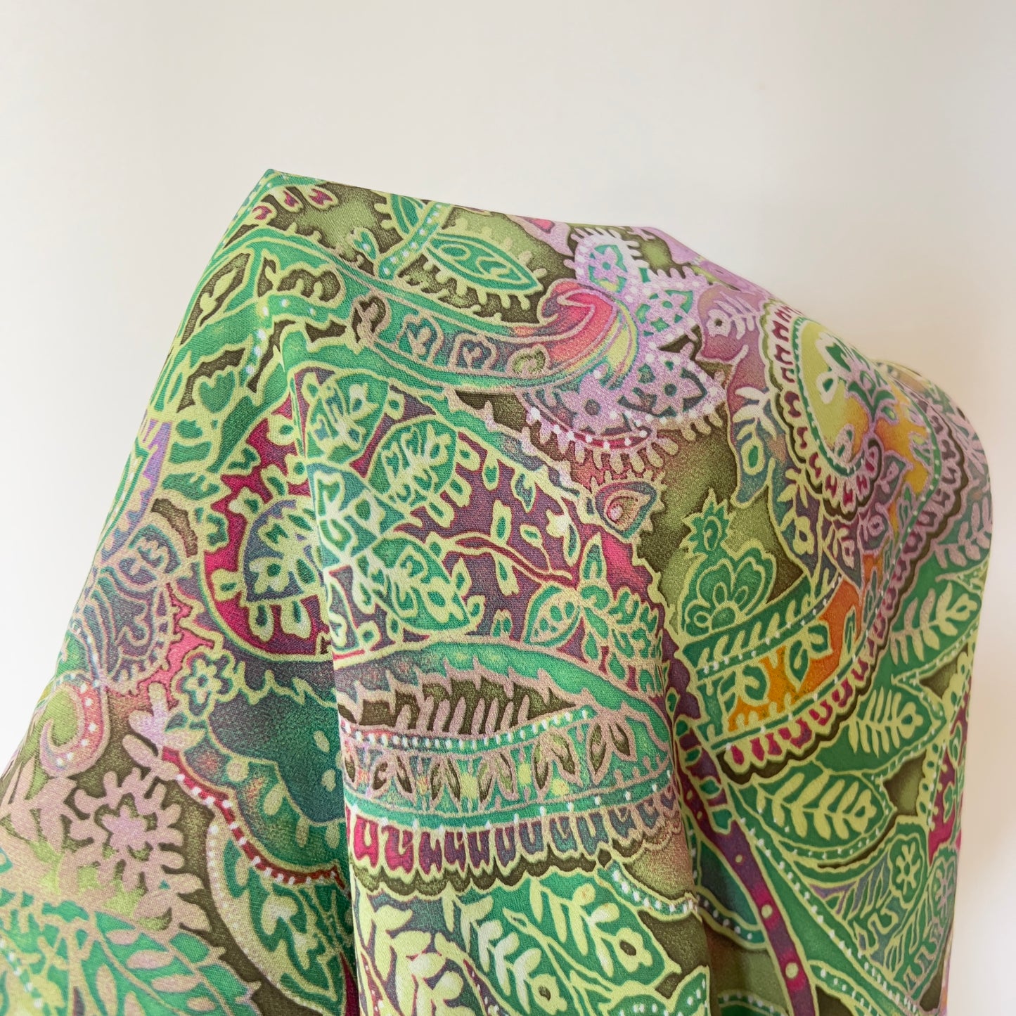 green paisley midi skirt