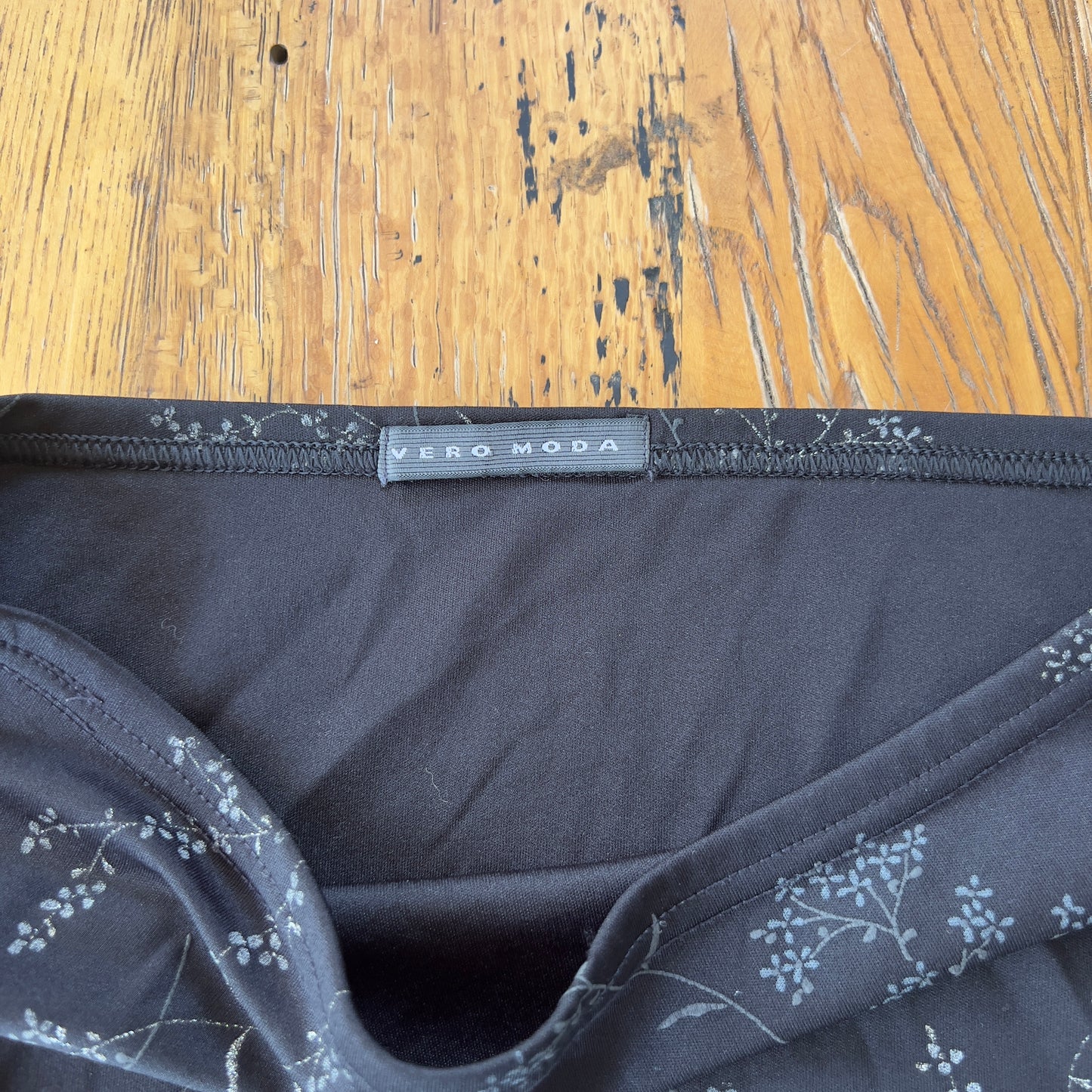 black floral midi skirt