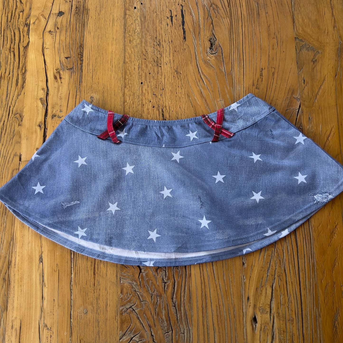 y2k denim star mini skirt