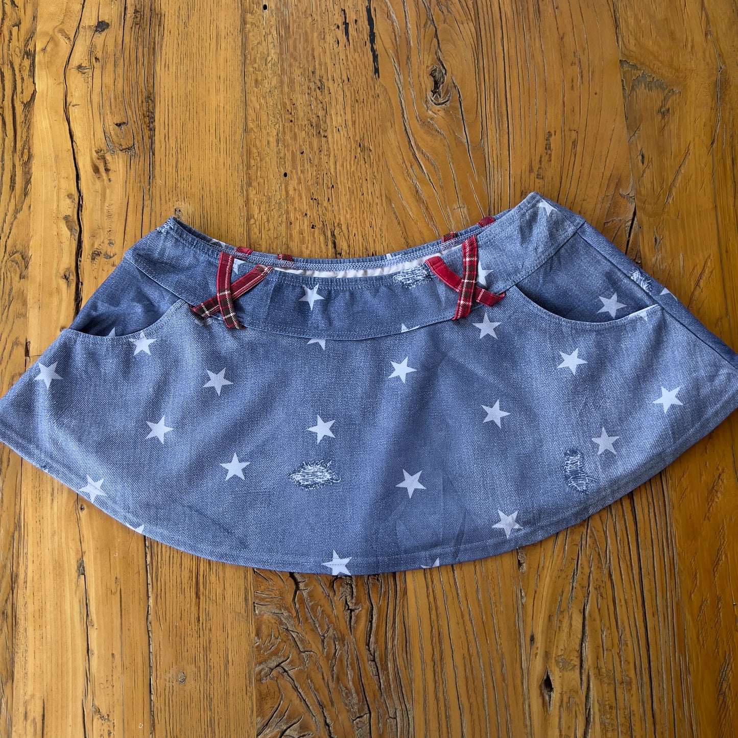 y2k denim star mini skirt