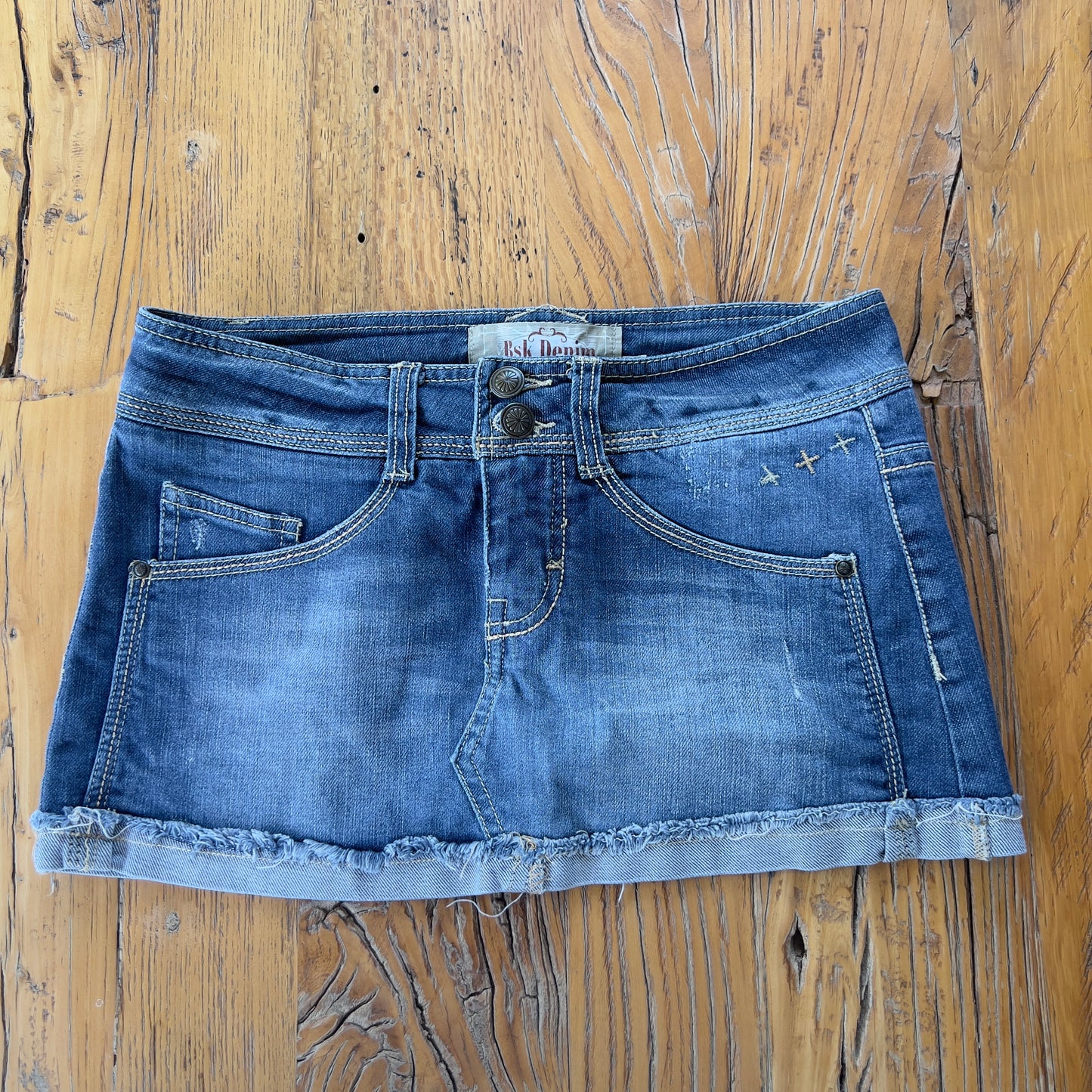 y2k denim mini skirt