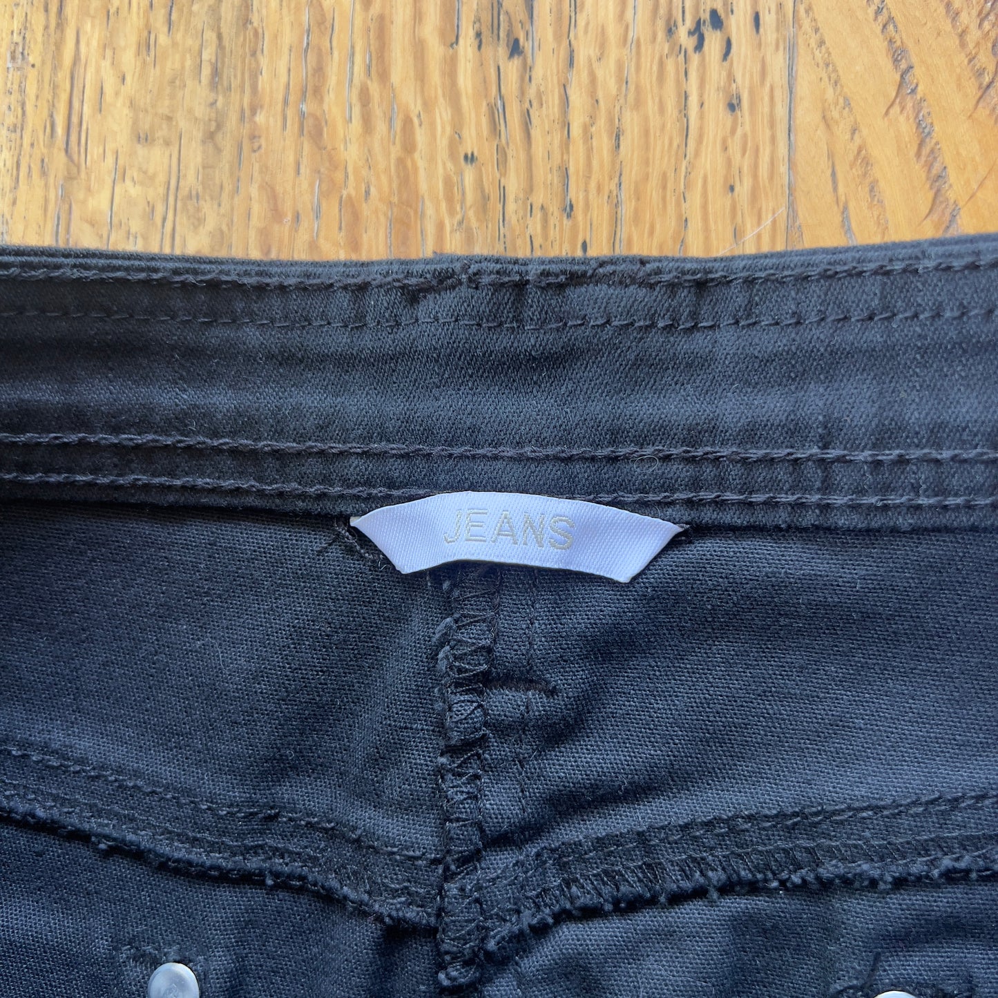 black denim mini skirt